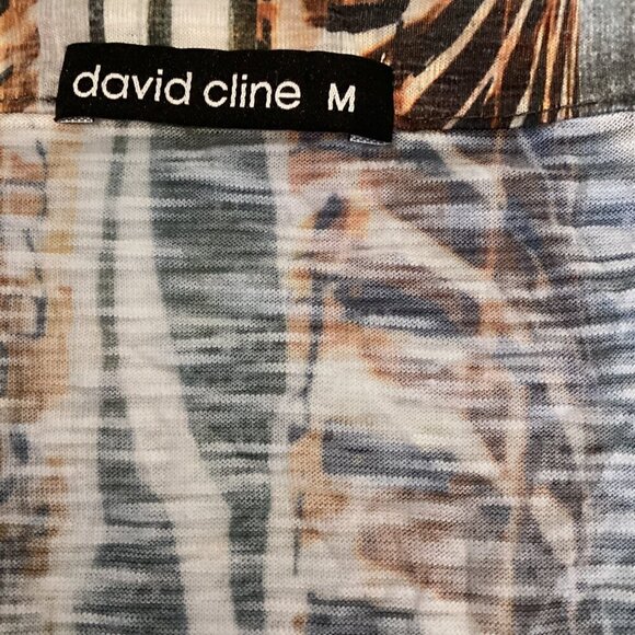 David Cline V-Neck Tunic Top Abstract Print Sz M #292K - Picture 6 of 8